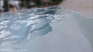 Teen Fingers My Pussy In A Public Pool In Front Of Strangers