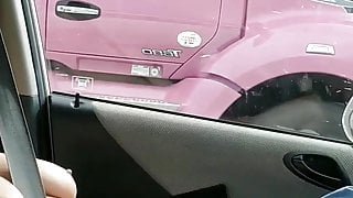 Exhibitionist Wife Flashing And Masturebateing 4 Trucker